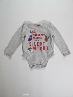 Body dl rukáv pro kluky šedé vánoční secondhand Body dl rukáv pro kluky šedé vánoční secondhand