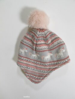 Růžovo šedá zimní čepice pro holky secondhand Růžovo šedá zimní čepice pro holky secondhand