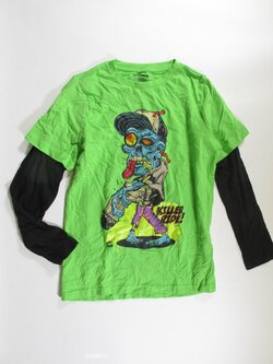 Triko dl.rukáv pro kluky s černo zelené secondhnad Triko dl.rukáv pro kluky s černo zelené secondhnad