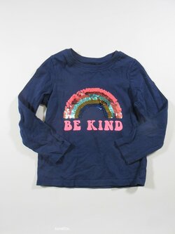 Modré triko s flitry dr rukáv secondhand Modré triko s flitry dr rukáv secondhand