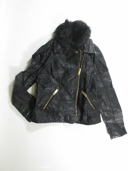 Koženková černá bunda pro holky secondhand Koženková černá bunda pro holky secondhand