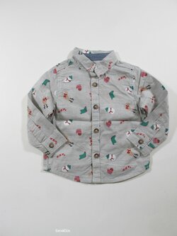 Šedá košile s obrázky second hand Šedá košile s obrázky second hand