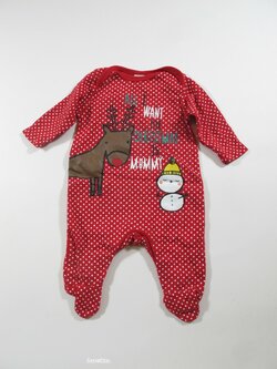 Puntíkovaný overálek s potiskem second hand Puntíkovaný overálek s potiskem second hand