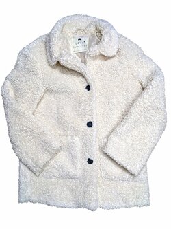 Bílý kabát huňatý pro holky secondhand F&F Bílý kabát huňatý pro holky secondhand F&F