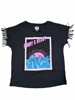 Černé triko s obrázkem pro holky secondhand Young Style Černé triko s obrázkem pro holky secondhand Young Style