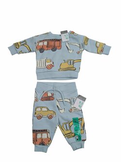 Světle modrá tepláková souprava pro kluky s autíčky outlet Světle modrá tepláková souprava pro kluky s autíčky outlet