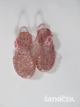 Gumové sandále pro holky  růžovo stříbrné outlet